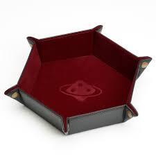 FOLDING HEXAGON DICE TRAY: BURGUNDY